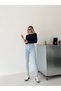 Women's High Waist 3 Buttons/3 Belts Lycra Denim Tight Leg Pants