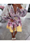 Desen Hakim Collar Dress Imported Atlas Fabric - 4