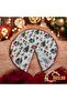 Cream Pine Tree and Figured Christmas Foot Rug, Christmas Tree Skirt, Pine Tree Skirt Washable - 3