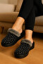 Women's Furry Faux Leather Winter House Slippers - 2