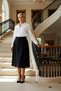 Women's Midi Skirt Solid Pattern Slit Detail Viscose Woven Mold Functional Durable Modern - 3