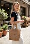 Women's Cream Hand Knitted Shoulder Bag - 4
