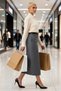Women's Plain Maxi Woven Skirt with Slit Detail Functional Durable Quality Comfortable Aesthetic - 4