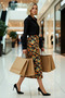 Women's Midi Skirt Slit A-Line Pattern 100% Viscose Functional Durable Quality Comfortable - 4
