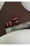 Gold Color Burgundy Resin Retro Earrings - 5