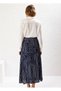 Women's Polka Dot High Waist Midi Woven Skirt A-Line 100% Viscose Functional Durable Stylish - 6