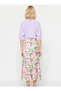 Women's Fish Scale Maxi Length Woven Skirt Floral Pattern Functional Durable Quality Modern - 6