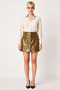 Women's Faux Leather Mini Skirt High Waist Button Detailed Functional Durable Quality Modern - 5