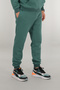 Men's Comfortable Fit Sweatpants Cotton Fleece-Lined Fabric Ribbed Waist Leg 3 Pockets Petrol Green - 3