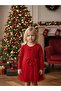 Girl's Cotton Sequin Bow Detailed Red Tutu Dress