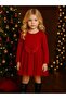 Girl's Cotton Sequin Bow Detailed Red Tutu Dress - 3