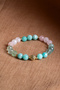 Certified Fluorite-Pink Quartz-Amazonite Natural Stone Zircon Apparatus Bracelet Odt112 - 2