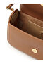 Women's Leather Metal Buckle Closure Adjustable Strap Brown Shoulder Bag - 4