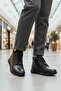 Black Genuine Leather Inside Fleece Anti-Slip Zippered Women's Boots 3615 Z - 3