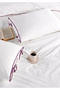 Elite Piped 100% Cotton Duvet Cover Set Single Ecru Purple 160X220Cm - 4