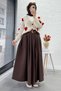 Strawberry Patterned Short Oversized Knitwear Cardigan – Stone - 9