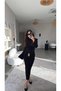 Black Slim Knit Dress with Waist Detail - 4