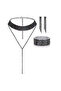 Completely Black Stone-Set Design Waterway Necklace, Earrings and Bracelet Set - 4