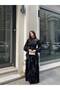 Black Midi Chiffon Women's Dress