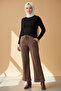 Nervür Stitched Waist Elasticated Lace-Up Trousers 1887 Mink