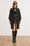Women's Black Soft Textured Buttoned Thick Beard Cardigan - 4