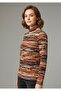 Half Turtleneck Patterned Blouse - 2