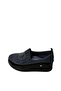 Women's Patent Leather Stone Wedge Heel Shoes - 2
