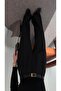 Black Palazzo Fabric Trousers - 4