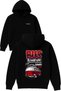 Bus Junkies Design Printed Oversized Black Hooded Sweatshirt