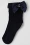 Girl's Fishnet Socks with Bow Accessories and Pearls, Age 5-8, Navy Blue - 3