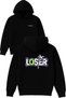 Loser Design Printed Oversized Black Hooded Sweatshirt