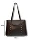 Women's Zippered Studded Brown Shoulder and Shoulder Bag - 2