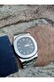 Pate Model Steel Strap Men's Wristwatch - Silver Case - Silver Color Strap - Black Color Dial