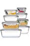 8 Pack Glass Meal Prep Containers with Leak Proof Locking Lids