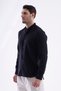 100% Cotton Regular Fit Judge Collar Muslin Long Sleeve Shirt - Black - 5