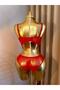 Red Leather-Like Shiny Double Set Leather Lingerie Set - New Year's Red Set - 4