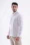 100% Cotton Regular Fit Hakim Collar Muslin Long Sleeve Shirt - White - 3