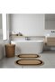 Straw / Jute 5 Piece Black Striped Bath Mat Set |   Dirty Laundry Basket |   Oval Baskets - 5