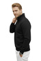 Men's Black Relax Fit Fleece Inside 100% Cotton Half Zipper D Mock Neck Sweatshirt 2600760 - 4