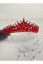 Red Crystal Stone Bridal Crown |   Red Eyes