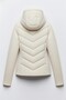 White Hooded Range Rover Mom Contrast Winter Slim Fit Windproof Zippered Women's Coat - 3