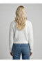 Women's Furry Textured Basic Knit Sweater - 3