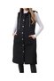 Zenne Chain Detailed Hooded Long Boucle Vest Hijab Vest - 4