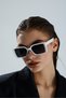 Nolita Rectangular Framed White Vintage Retro Glasses Uv Protection - 6