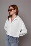 Women's Collar and Sleeve Stone Embellished Shirt - 5