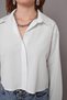 Women's Collar and Sleeve Stone Embellished Shirt - 6