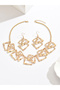 Gold Geometric Necklace and Earrings Set - 4