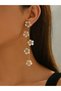 Women Floral Faux Pearl Earrings - 3