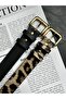 2-Piece Loyal Rectangular Patterned Women's Gold Buckle Belt Jacket Belt Dress Belt Trouser Belt