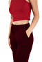 Women's Viscose Fabric 2-Pack Black/Burgundy Sweatpants (with Plus Size Option) - 3